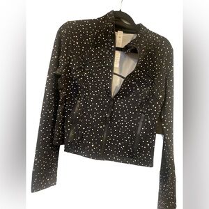 NWT Lululemon define cropped jacket nulu HEART SCATTER DOT BLACK Size 12
